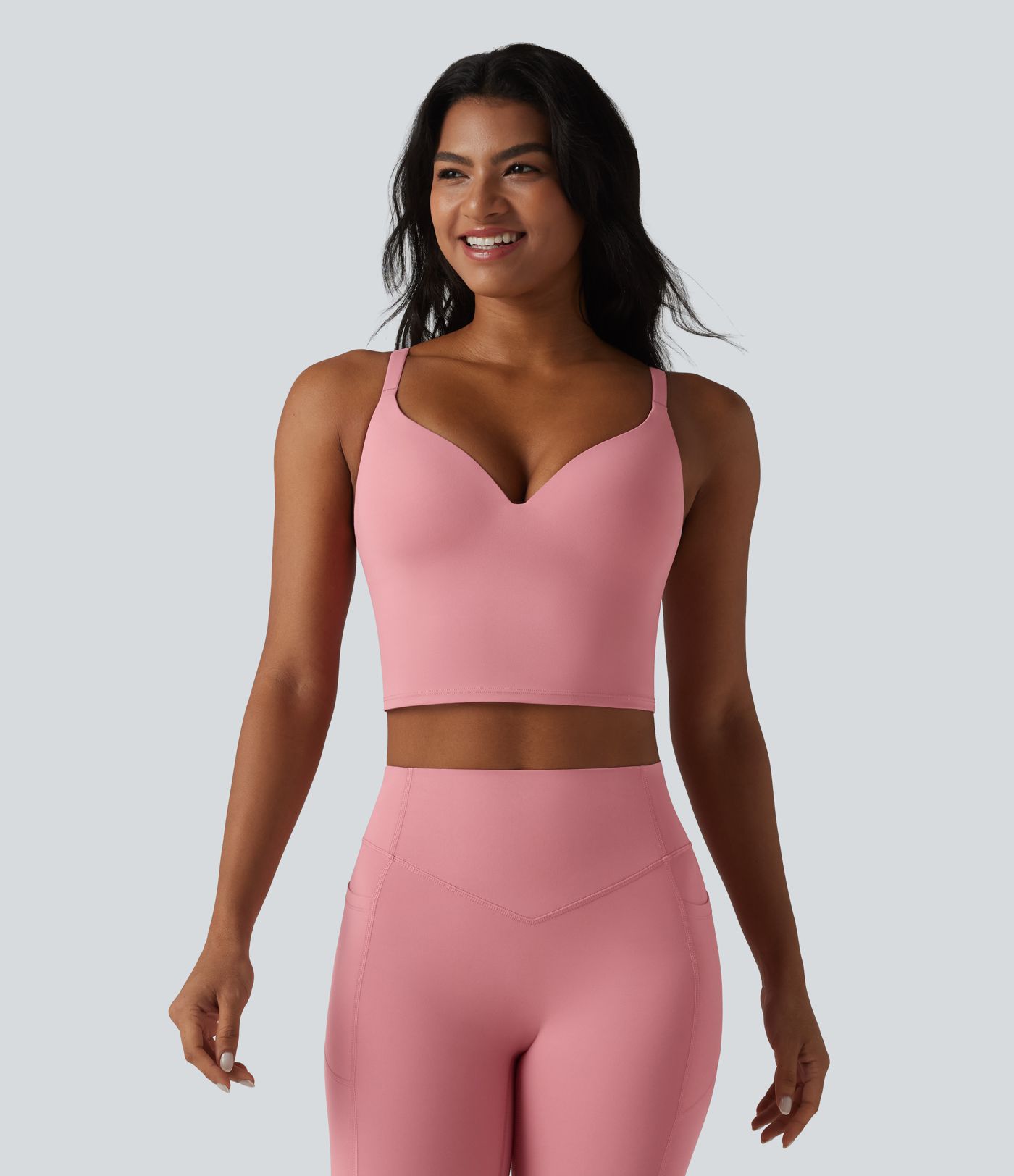 Halara UltraSculpt™ Push-Up Crisscross Adjustable Straps Non-Removable Pad Yoga Tank Top