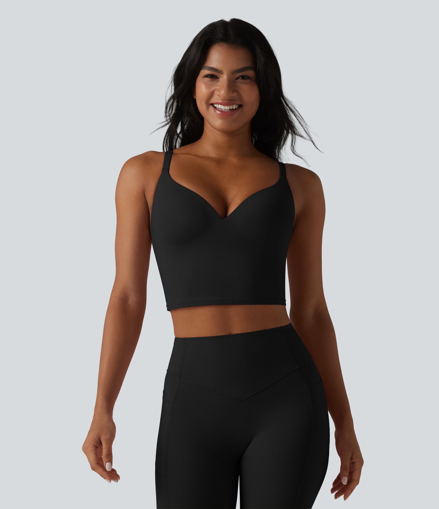Halara UltraSculpt™ Push-Up Crisscross Adjustable Straps Non-Removable Pad Yoga Tank Top