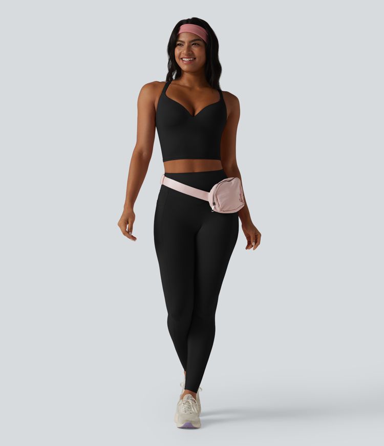 Halara UltraSculpt™ Push-Up Crisscross Adjustable Straps Non-Removable Pad Yoga Tank Top