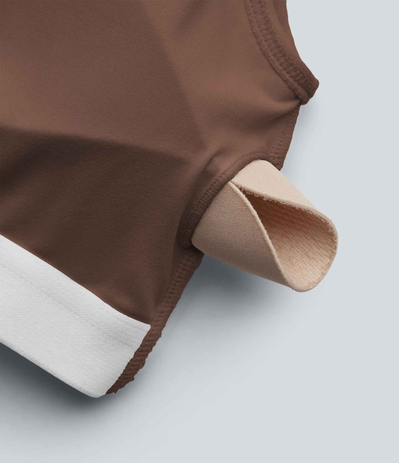 Asymmetrical Neck Short Sleeve Built-in Bra Casual Bodysuit