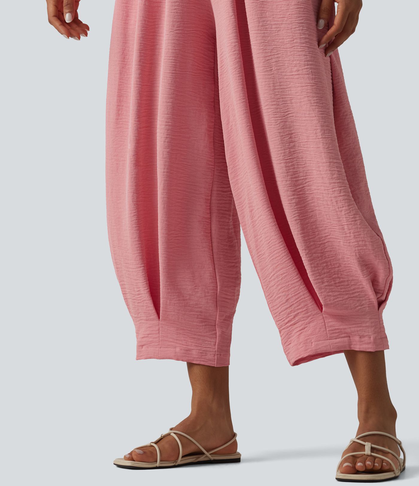 Bloomers Casual Linen-Feel Overalls with Pockets