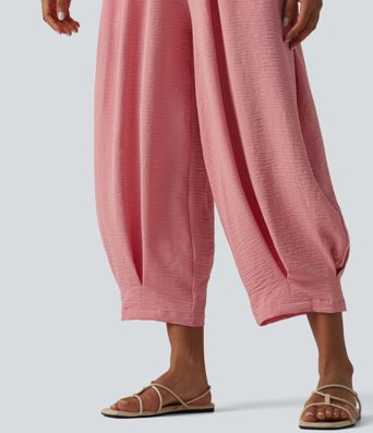 Bloomers Casual Linen-Feel Overalls with Pockets