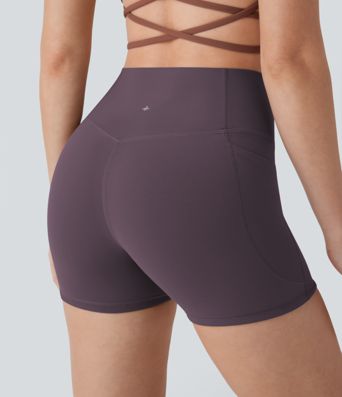 Halara UltraSculpt™ SoCinched Short de Cycliste Taille Haute avec Contrôle du Ventre et Poches, 3''