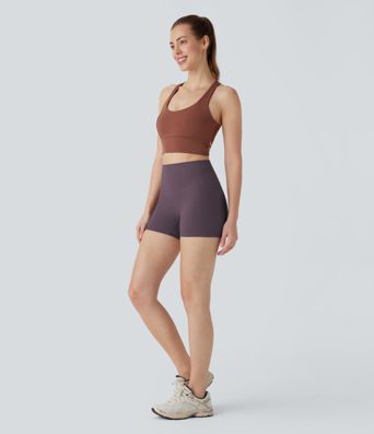 Halara UltraSculpt™ SoCinched Short de Cycliste Taille Haute avec Contrôle du Ventre et Poches, 3''