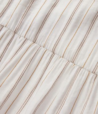 V Neck Lace Up Stripe Flowy Maxi Dress