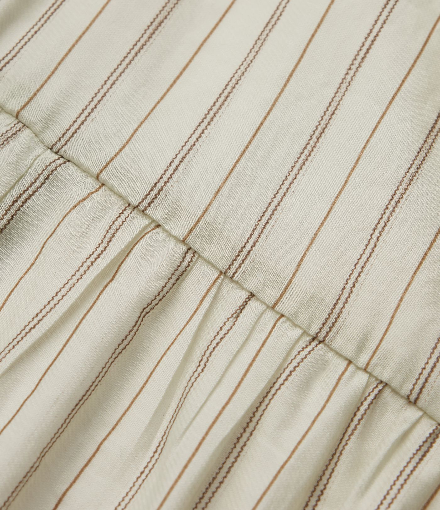 V Neck Lace Up Stripe Flowy Maxi Dress