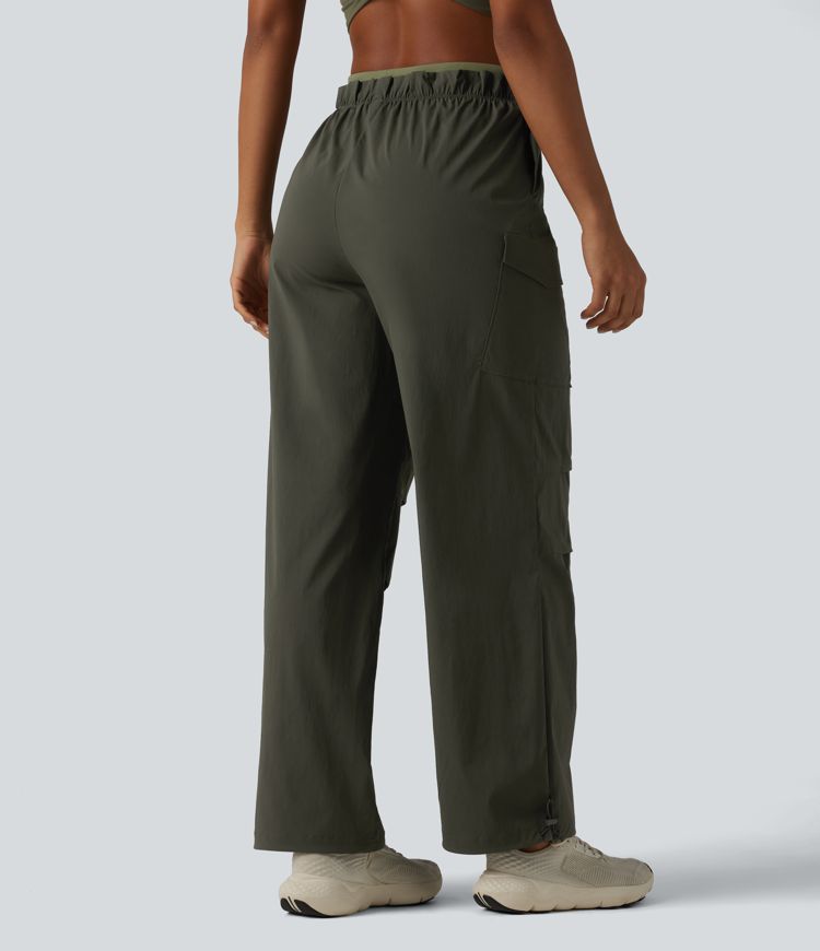 High Waisted Baggy Hiking Cargo Joggers with Pockets