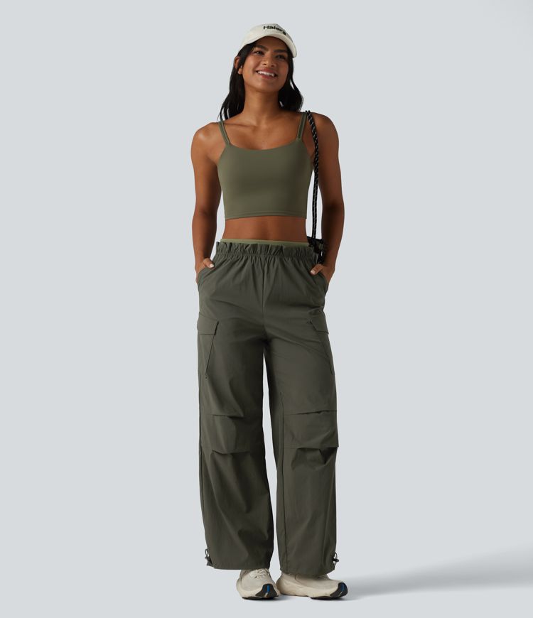 High Waisted Baggy Hiking Cargo Joggers with Pockets