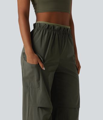 High Waisted Baggy Hiking Cargo Joggers with Pockets