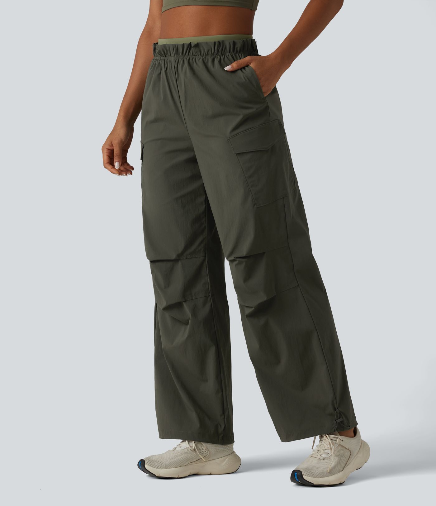 High Waisted Baggy Hiking Cargo Joggers with Pockets