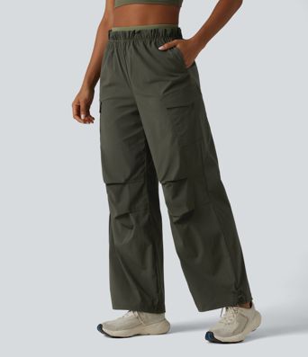 High Waisted Baggy Hiking Cargo Joggers with Pockets
