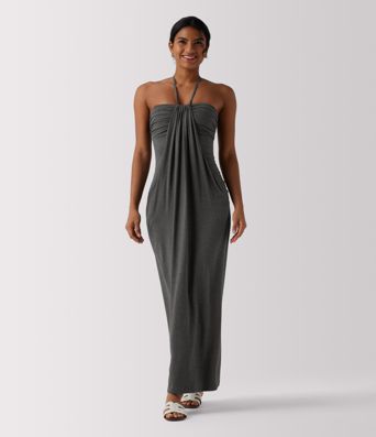 Halter Tie Back Maxi Dress with Pockets