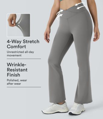 DayStretch High Waisted Crossover Flare Yoga Leggings