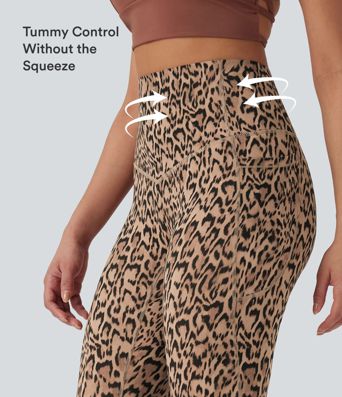 Halara UltraSculpt™ Leopard Print High Waisted Tummy Control Yoga Leggings with Pockets
