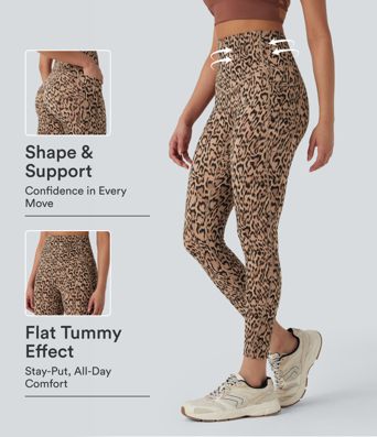 Halara UltraSculpt™ Leopard Print High Waisted Tummy Control Yoga Leggings with Pockets