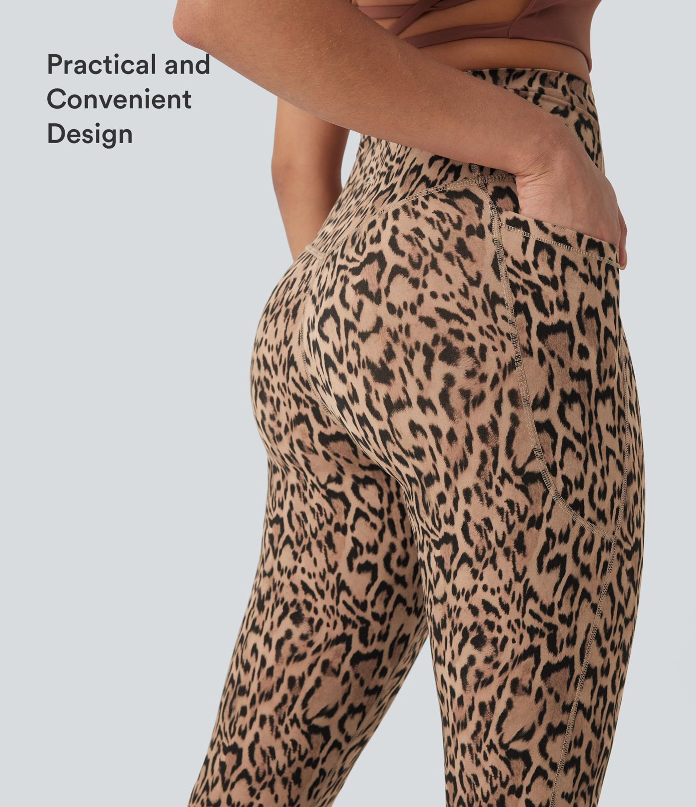 Halara UltraSculpt™ Leopard Print High Waisted Tummy Control Yoga Leggings with Pockets