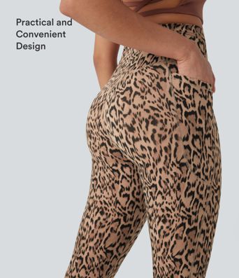 Halara UltraSculpt™ Leopard Print High Waisted Tummy Control Yoga Leggings with Pockets