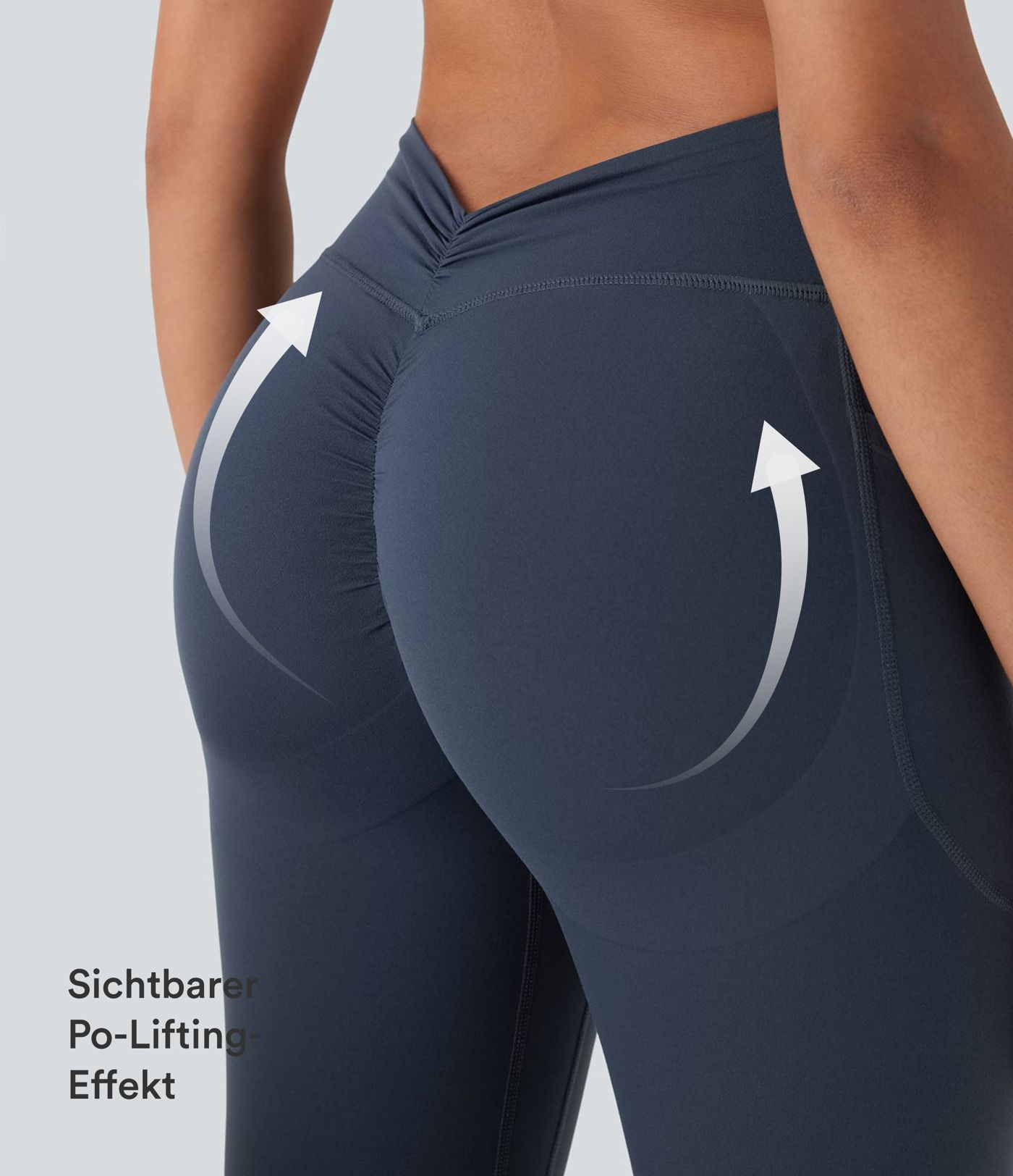 Halara UltraSculpt™ - Formende, geraffte Yoga-Leggings mit hohem Bund, Seitentaschen und Bauchkontrolle - Po-Lifting