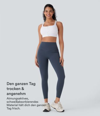 Halara UltraSculpt™ - Formende, geraffte Yoga-Leggings mit hohem Bund, Seitentaschen und Bauchkontrolle - Po-Lifting
