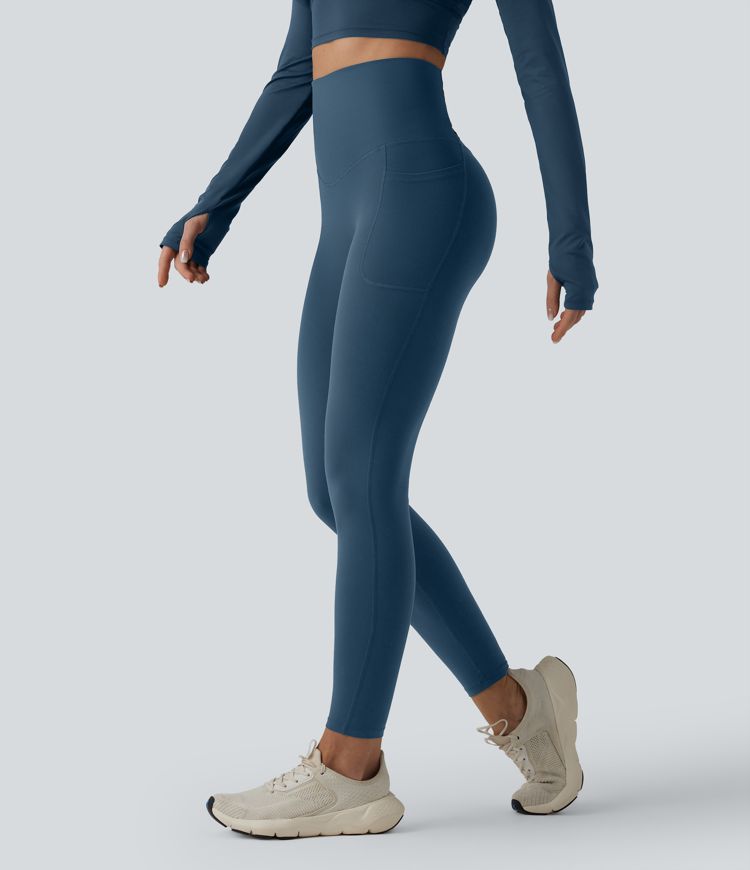 Leggings Halara Ultrasculpt™ da corsa a vita alta con controllo addominale, schiena incrociata e tasche