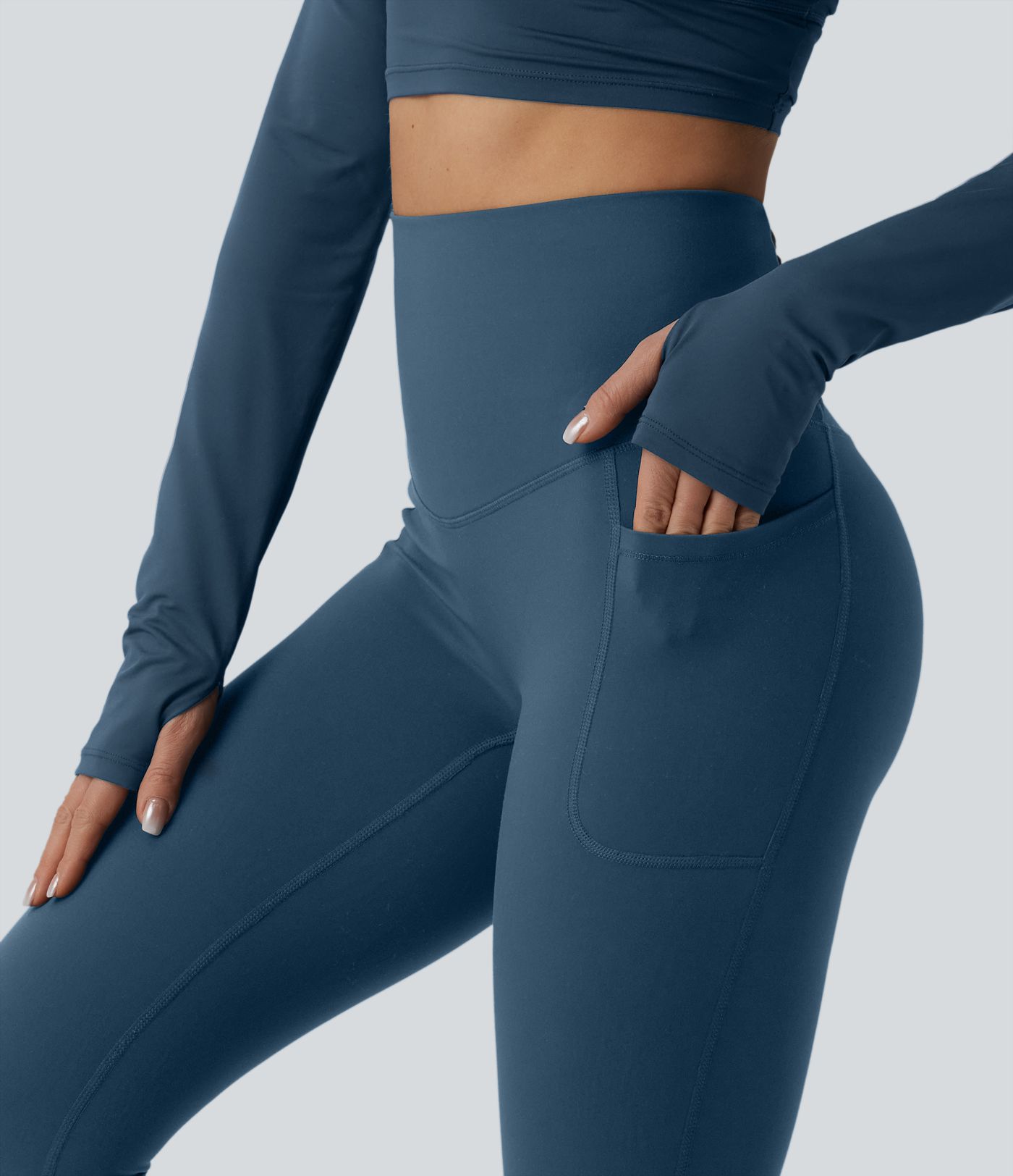 Leggings Halara Ultrasculpt™ da corsa a vita alta con controllo addominale, schiena incrociata e tasche