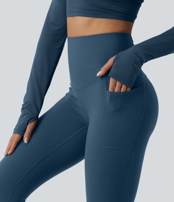 Leggings Halara Ultrasculpt™ da corsa a vita alta con controllo addominale, schiena incrociata e tasche