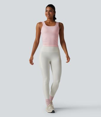 OneForm Seamless Flow débardeur de yoga sans coutures, à encolure carrée et à fronces