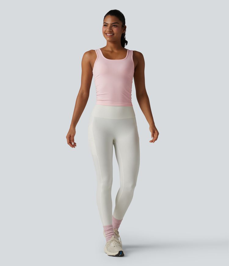 OneForm Seamless Flow débardeur de yoga sans coutures, à encolure carrée et à fronces