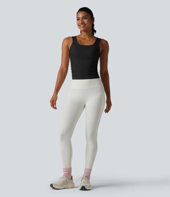OneForm Seamless Flow Square Neck Ruched Yoga Tank Top