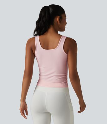 OneForm Seamless Flow débardeur de yoga sans coutures, à encolure carrée et à fronces