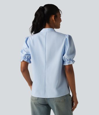 Lässiges Hemd mit kurzen Puffärmeln