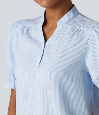 Lässiges Hemd mit kurzen Puffärmeln