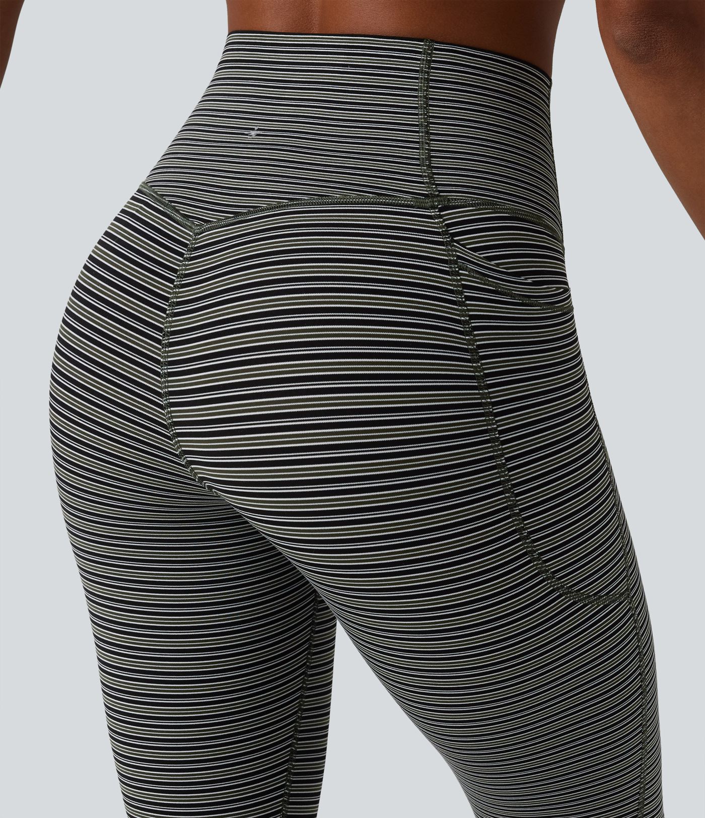 Halara UltraSculpt™ Jacquard Stripe High Waisted Tummy Control Running Leggings with Pockets