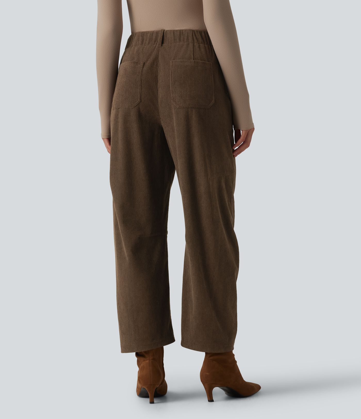 Halara Flex™ High Waisted Corduroy Work Barrel Leg Pants with Pockets