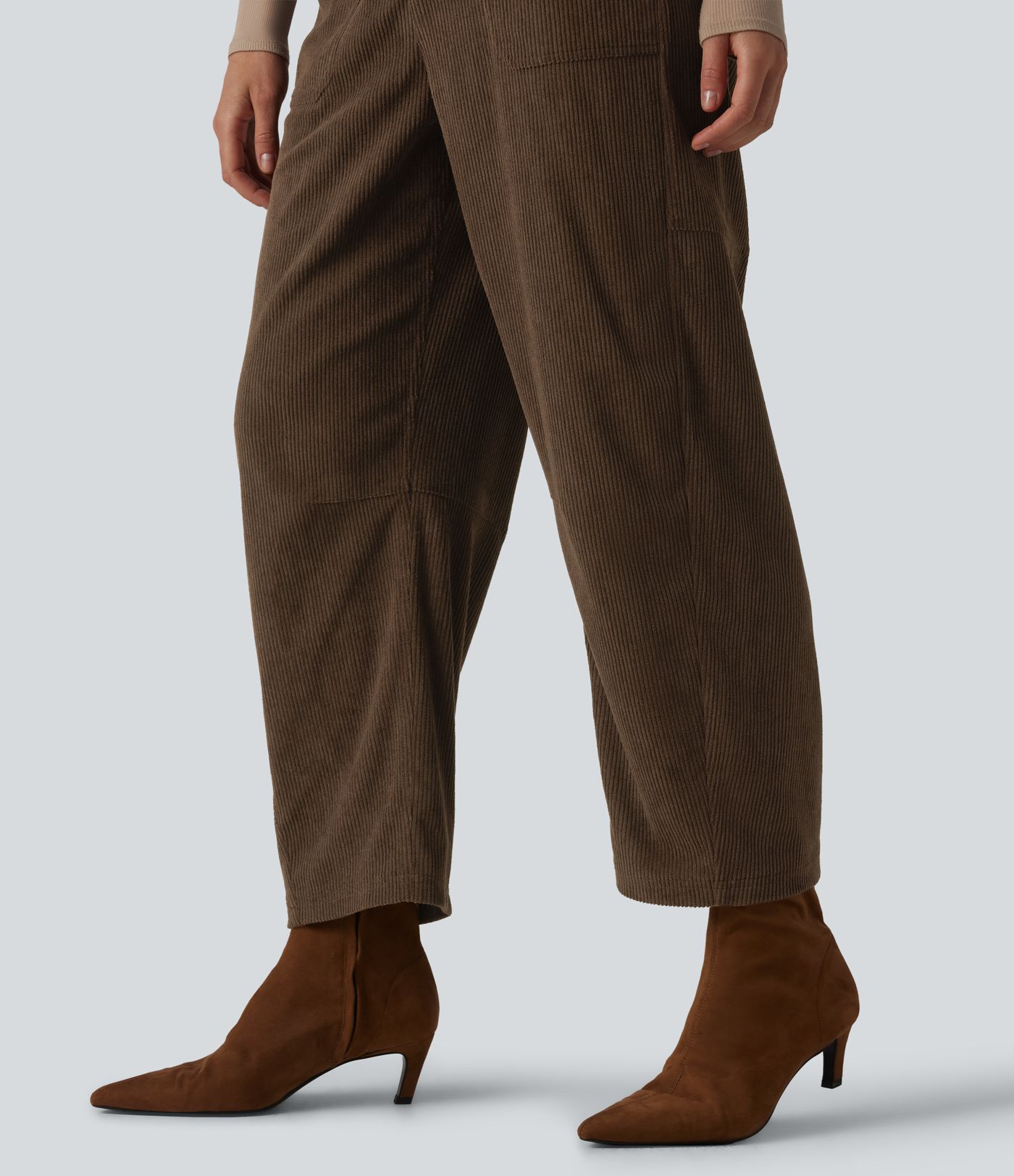 Halara Flex™ High Waisted Corduroy Work Barrel Leg Pants with Pockets