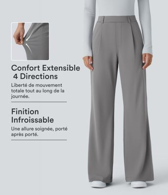 Pantalon tailleur évasé taille haute Halara Flex™ DayStretch avec poches
