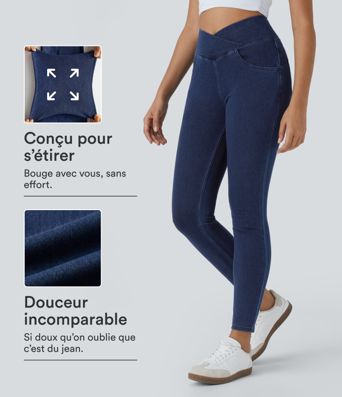 Halara Flex™ Jegging Travail Taille Haute Croisé Poches Multiples Tricot Extensible