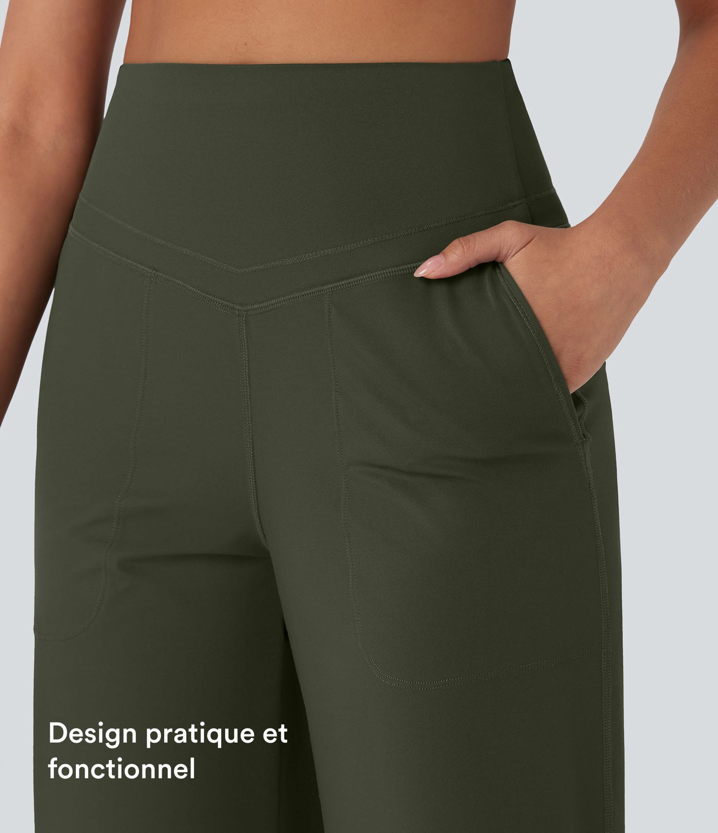 Pantalon de yoga droit gainant taille haute avec poches Halara UltraSculpt™