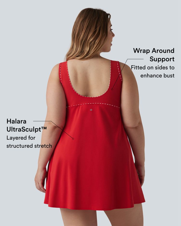 Robe de tennis 2-en-1 Halara UltraSculpt™ grande taille avec soutien-gorge intégré push-up et poches - Édition Easy Peezy
