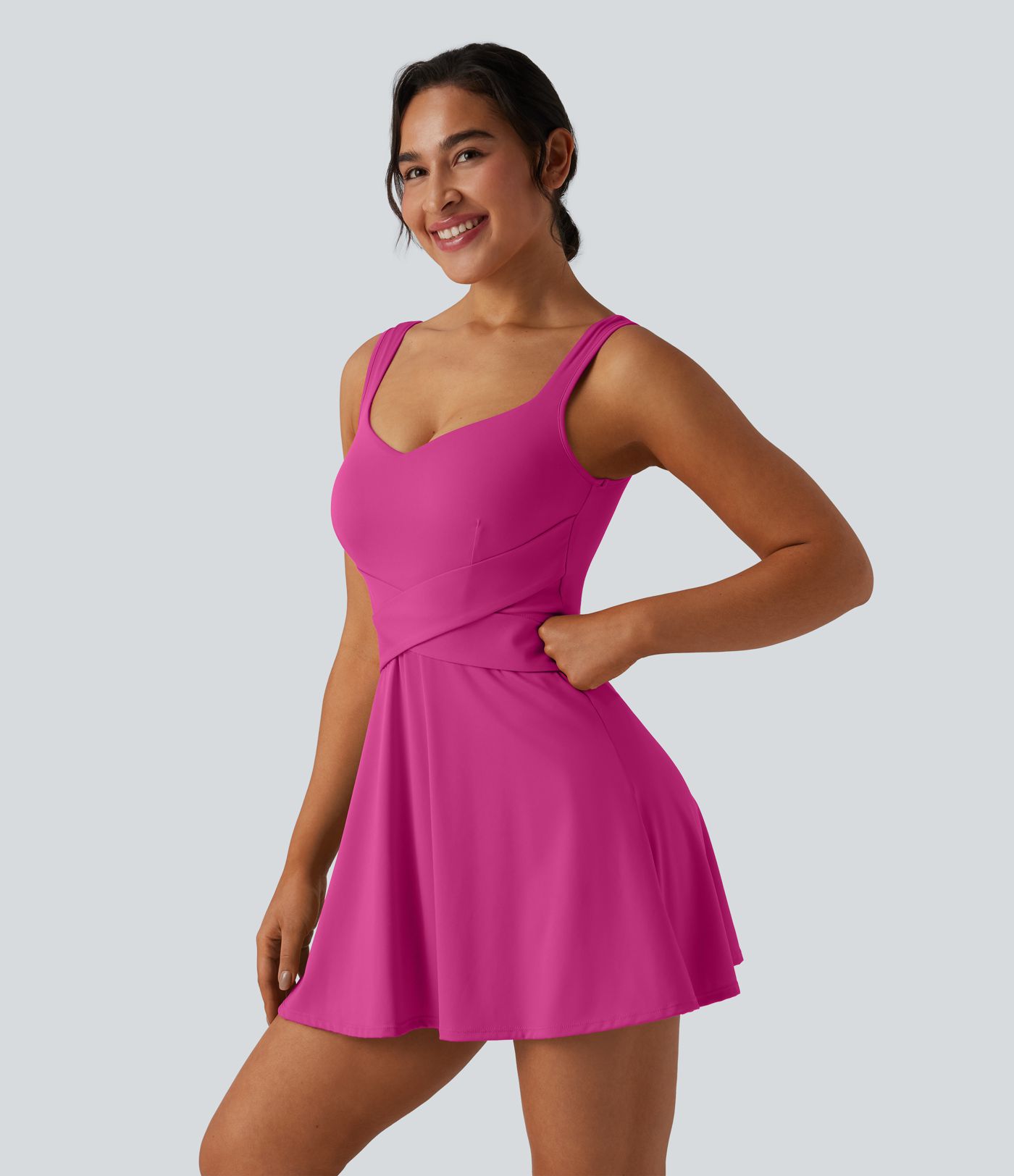 SoftlyZero™ Airy 2-in-1 Cool Touch Mini Tennis Active Dress with Pocket-Easy Peezy Edition-UPF50+