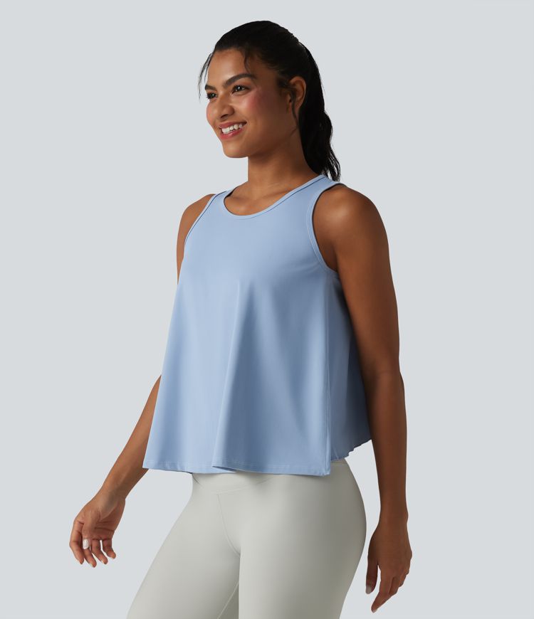 SoftlyZero™ QuickDry Débardeur yoga ample croisé à ourlet volanté