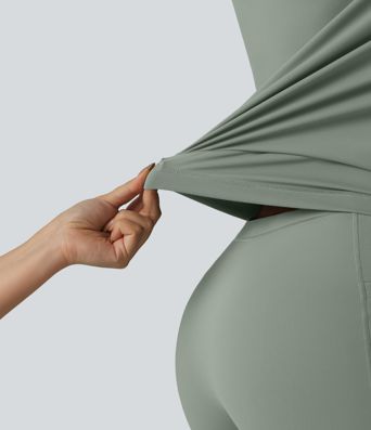 U Neck Sleeveless 2-in-1 Built-in Bra Mini Workout Active Dress with Pockets-Easy Peezy