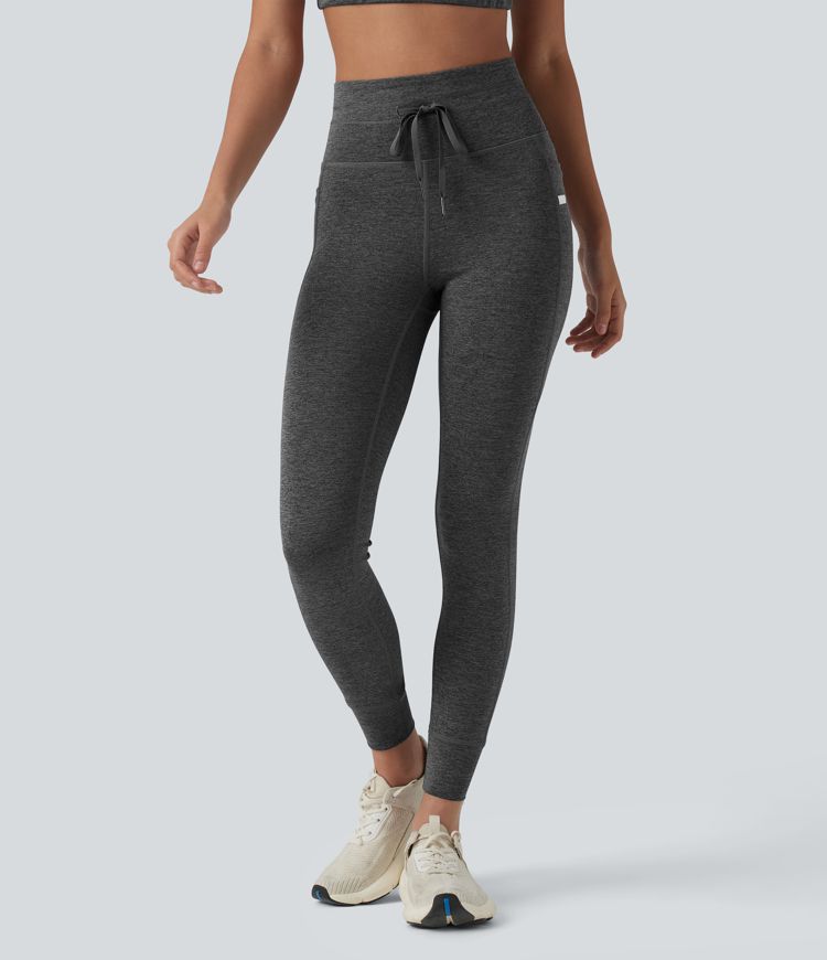 Halara UltraSculpt™ Heathered High Waisted Drawstring Quick Dry Yoga 7/8 Leggings with Pockets Halara UltraSculpt™ Heathered High Waisted Drawstring Quick Dry Yoga 7/8 Leggings with Pockets