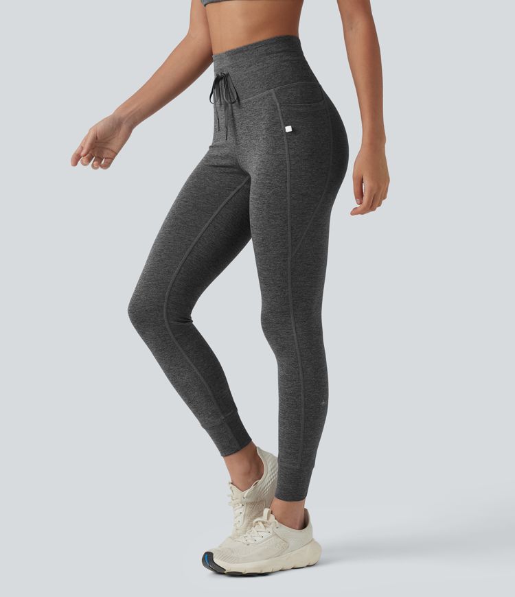 Halara UltraSculpt™ Heathered High Waisted Drawstring Quick Dry Yoga 7/8 Leggings with Pockets Halara UltraSculpt™ Heathered High Waisted Drawstring Quick Dry Yoga 7/8 Leggings with Pockets