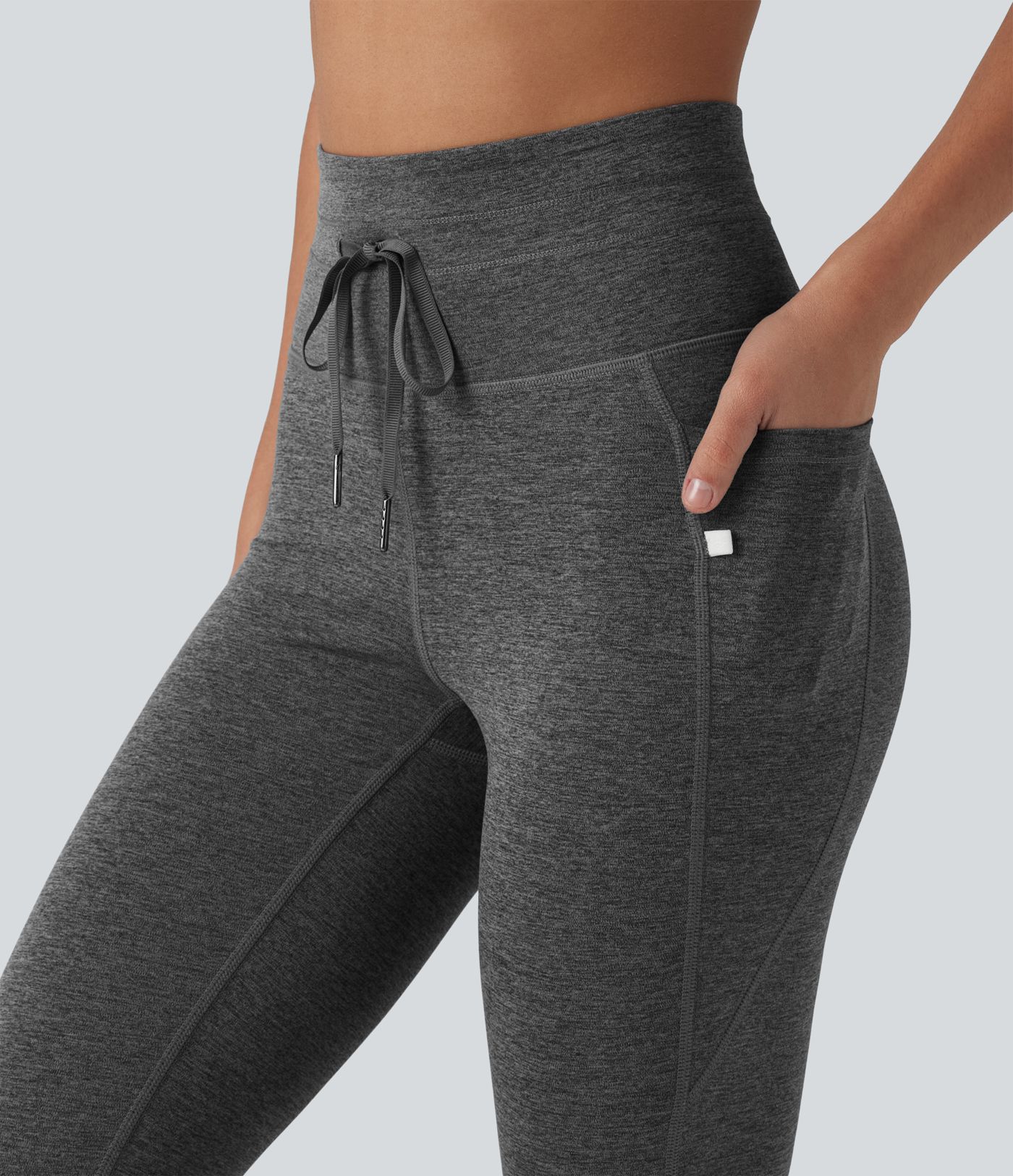 Halara UltraSculpt™ Heathered High Waisted Drawstring Quick Dry Yoga 7/8 Leggings with Pockets Halara UltraSculpt™ Heathered High Waisted Drawstring Quick Dry Yoga 7/8 Leggings with Pockets