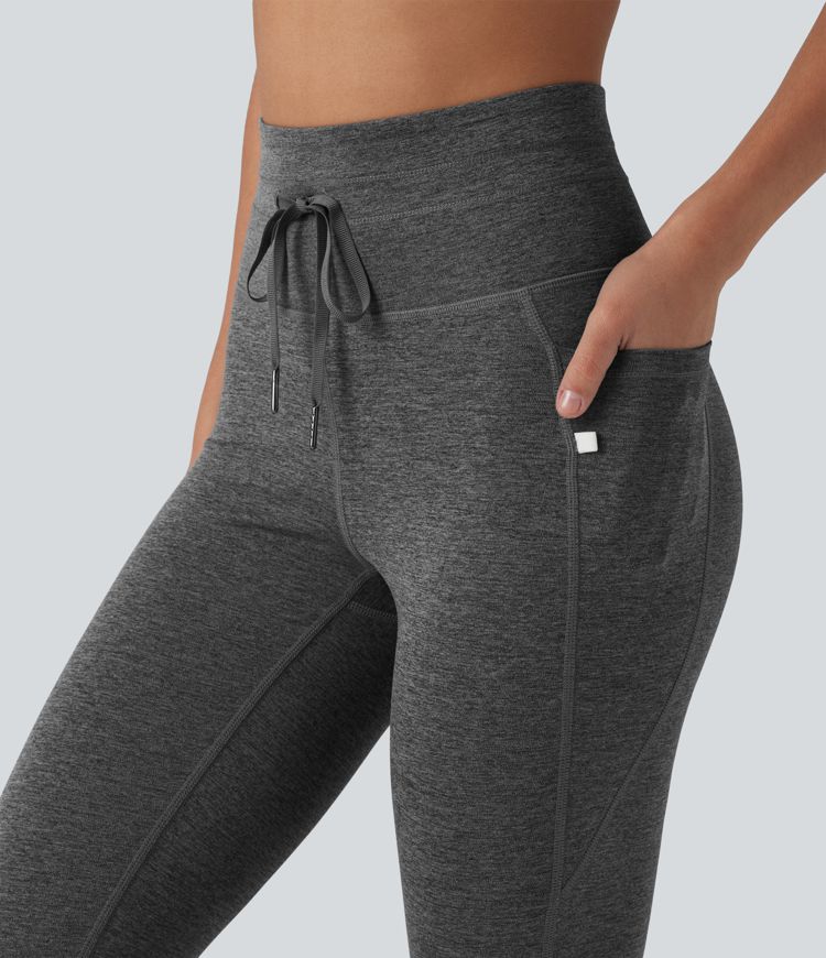 Halara UltraSculpt™ Heathered High Waisted Drawstring Quick Dry Yoga 7/8 Leggings with Pockets Halara UltraSculpt™ Heathered High Waisted Drawstring Quick Dry Yoga 7/8 Leggings with Pockets