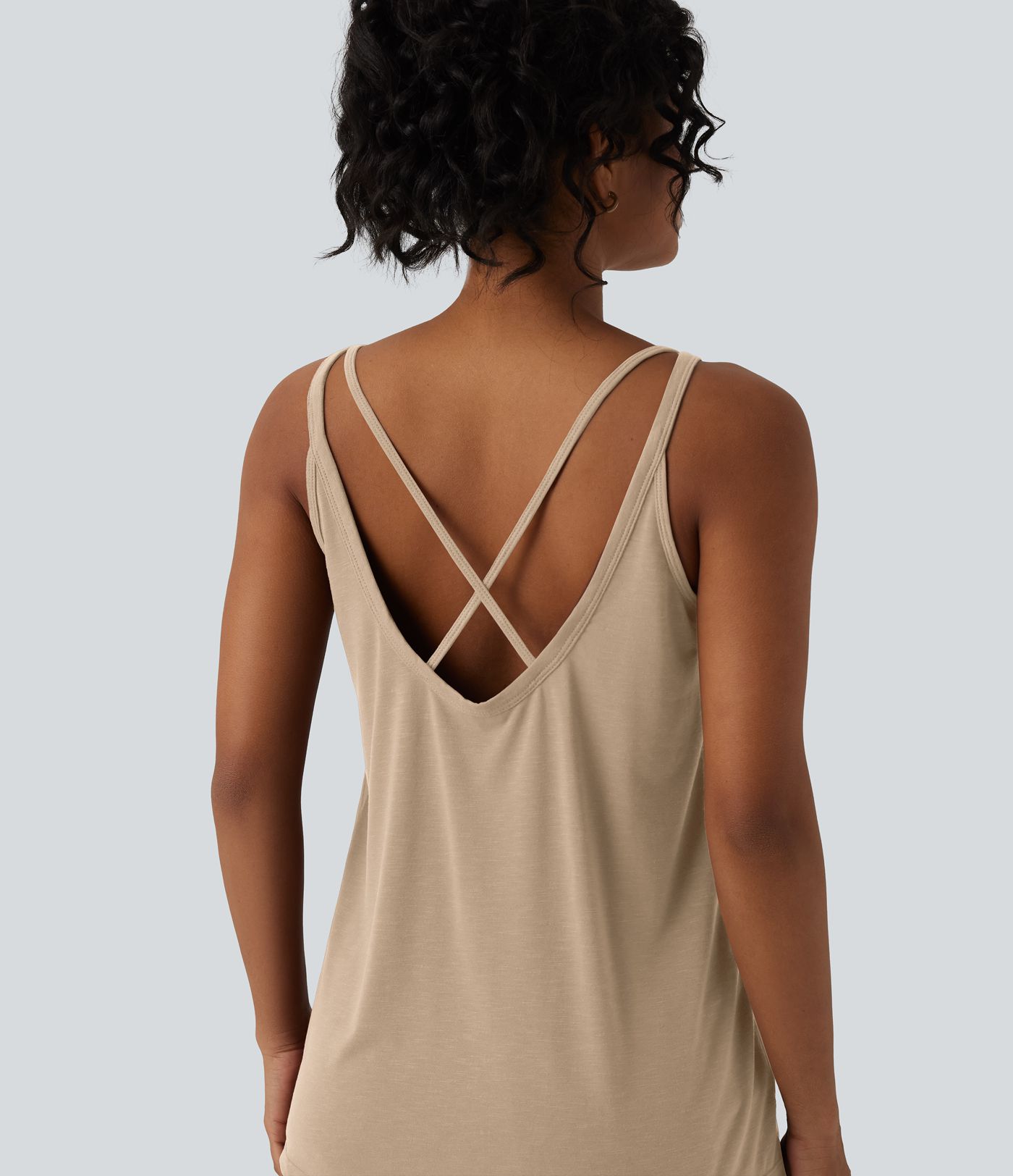 U Neck Relaxed Casual Tank Top