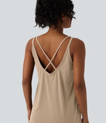 U Neck Relaxed Casual Tank Top