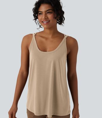 U Neck Relaxed Casual Tank Top