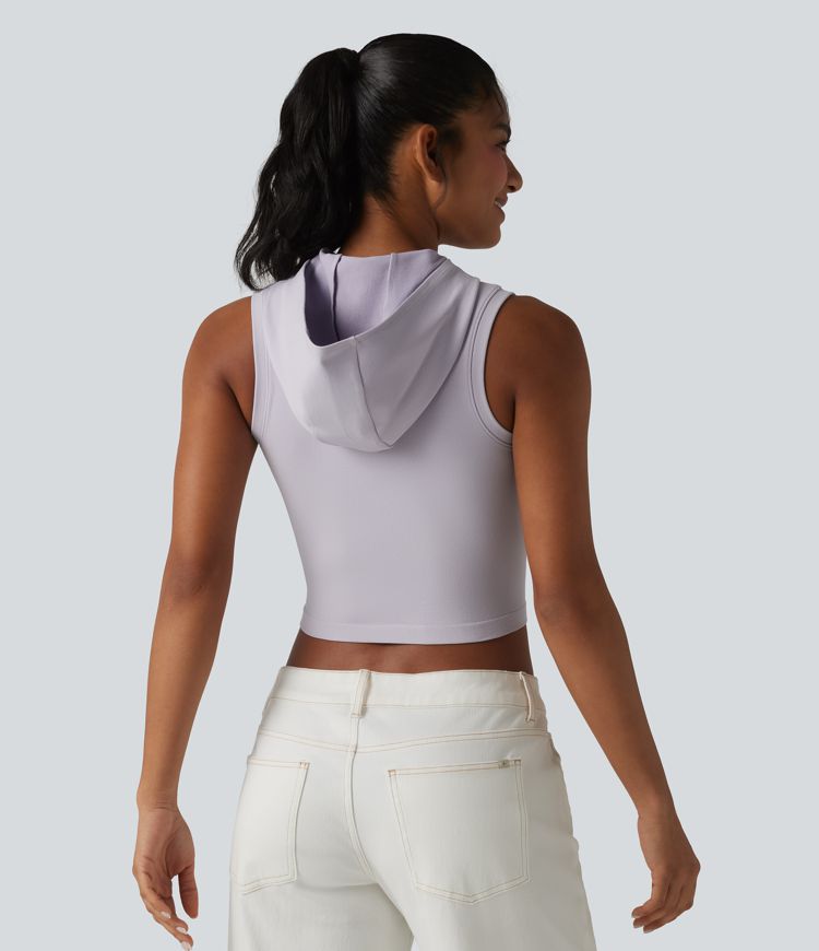 OneForm Seamless Flow Hooded Cropped Casual Tank Top
